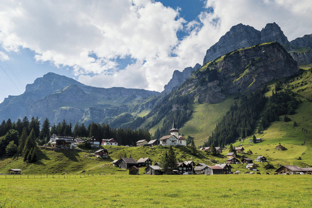 Urnerboden At The Head Of The Valley Below The Klausenpass