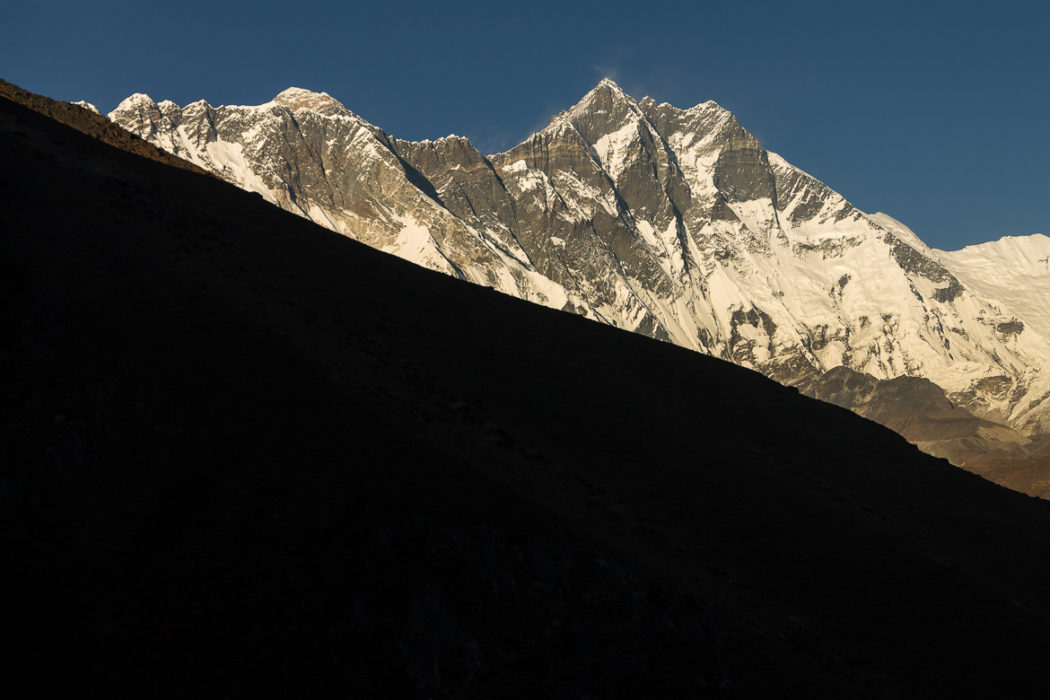 An Afternoon View From The Ridge Above Pangboche Lhotses South Face Dominates The View Mount Everest Is On The Left Behind The Nuptse Lhotse Ridge