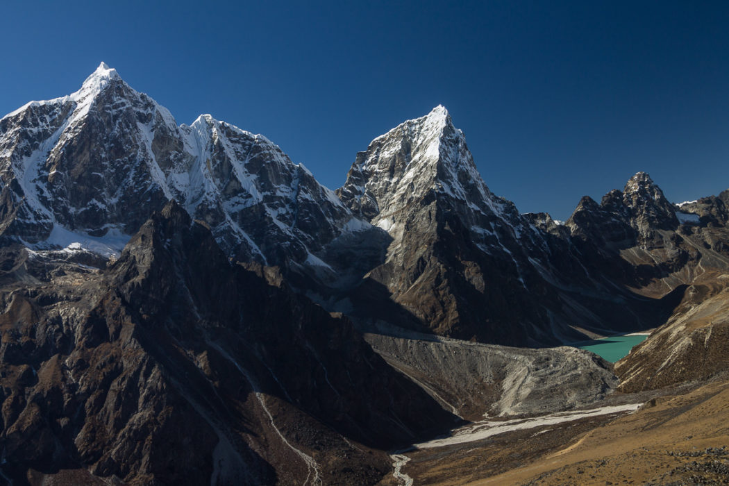 Taboche 6495M And Cholatse 6440M Seen From The Way To Nangkartshang Peak