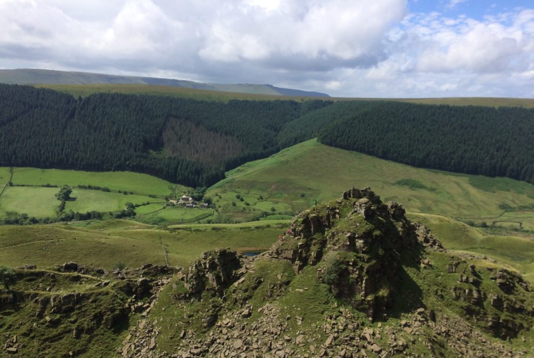 Alport Castles With Alport Hamlet In The Valley Below