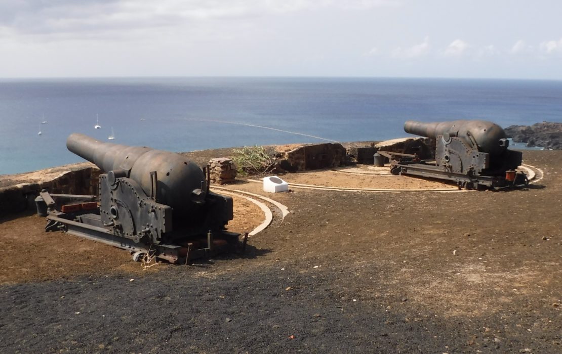 The Black Guns On Cross Hill Are Parrt Of The Defensive Fortifications On Ascension Island