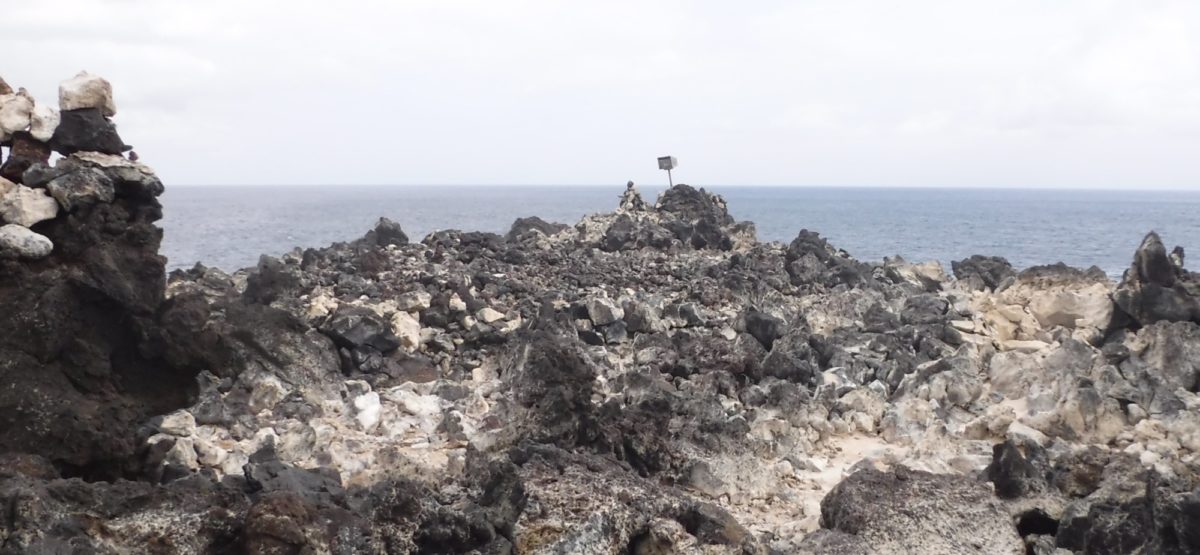 The Leterbox On North West Point Is Approached Over A Lava Field
