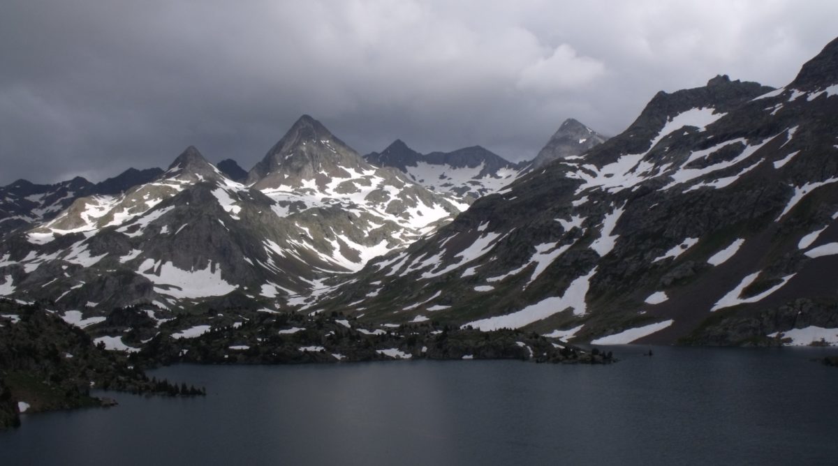 Storm Building Over Infierno Peaks Over Ibon De Respomuso Gr11 Pyrenees