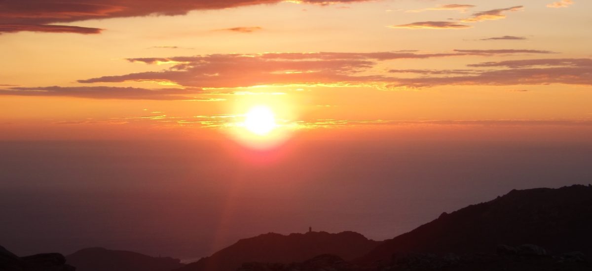 Sunrise Over Mediterranean From Camp On Pic Des Quatre Termes Gr10