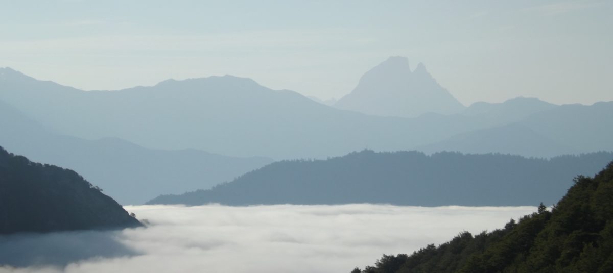 Distant View Of The Pic Du Midi D Ossau From Descent To Lescun Gr10
