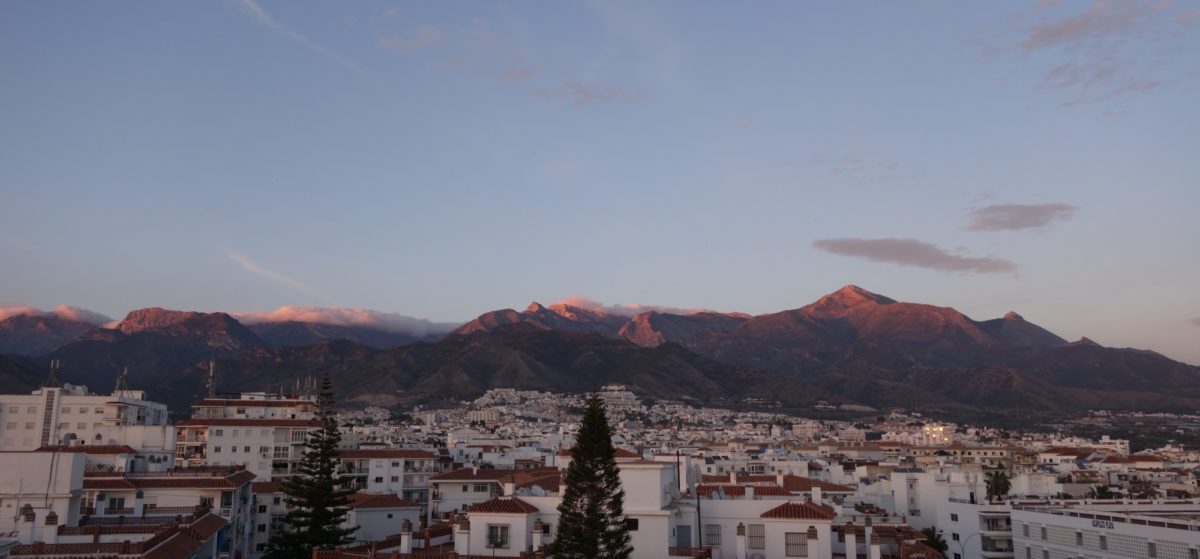 Sunset Over The Mountains Above Nerja