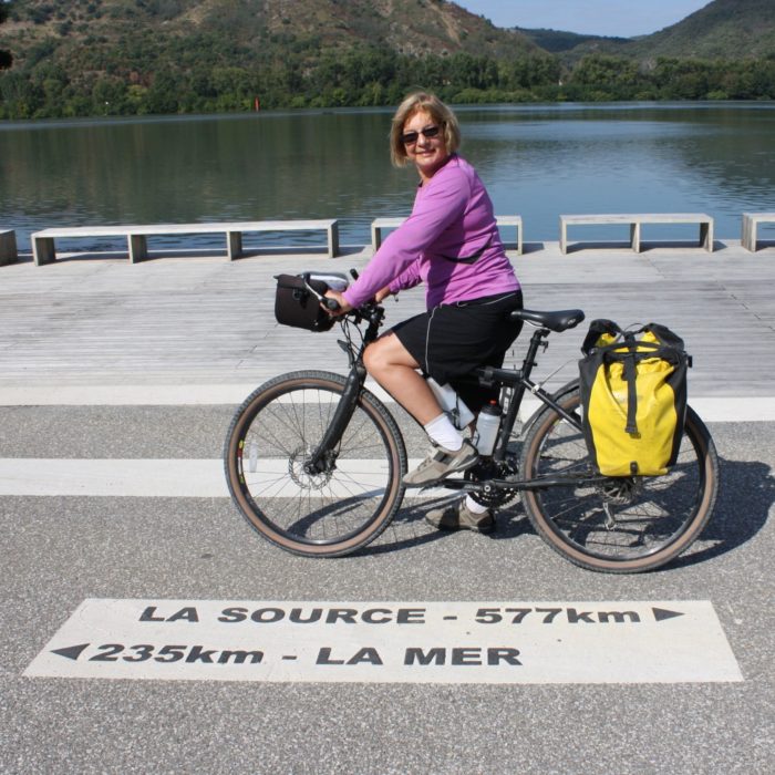 This Road Marking In Laveyron Shows The Distance Between Source And Sea