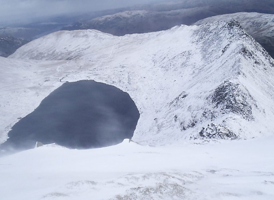 Red Tarn and Striding Edge winter Lake District