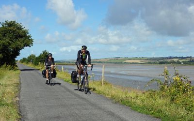 Cycle touring on the Tarka Trail near Barnstaple