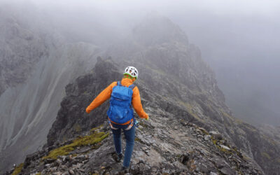 TH The descent off Sgurr Thearlaich was where it began hailing