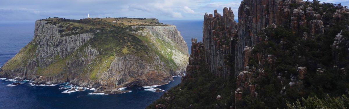 Looking Back At The Spectaular Cape Pillar And Tasman Island