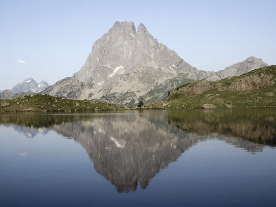 The Trail Passes The Dominating Canigou Massif