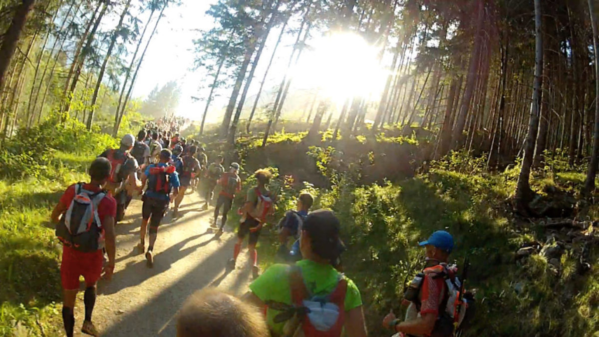 Busy Running In The Afternoon Light To Les Houches At The Start Of The Race