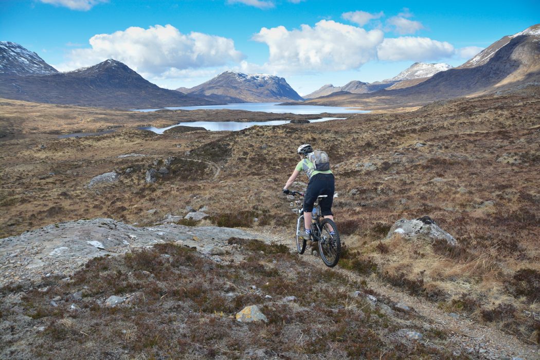 Sweeping singletrack on the way to Lochan Fada