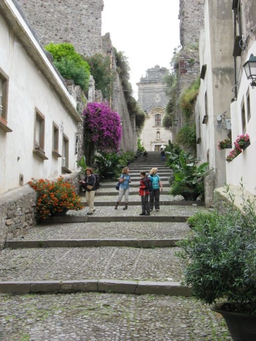 Walking Up To Lipari Cathedral