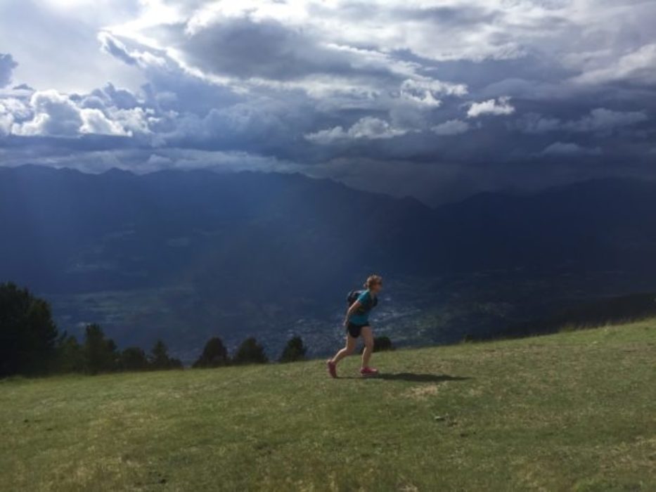 Racing the incoming thunderstorm to get to the Citta de Bressanone rifugio at the end of our first afternoon