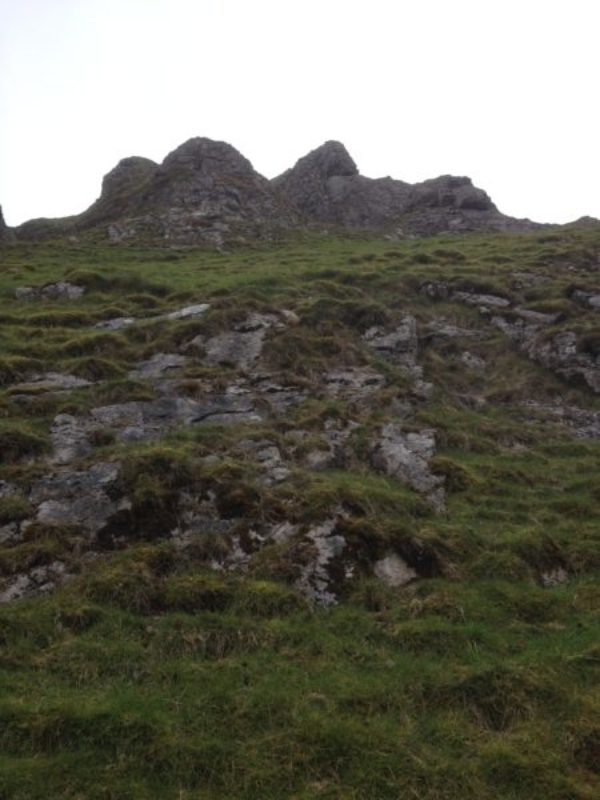 The Chrome Hill S W Ridge On The Right The Route Takes The Furthest Left Hand Corner Of The First Overlap And The Tower At The Top