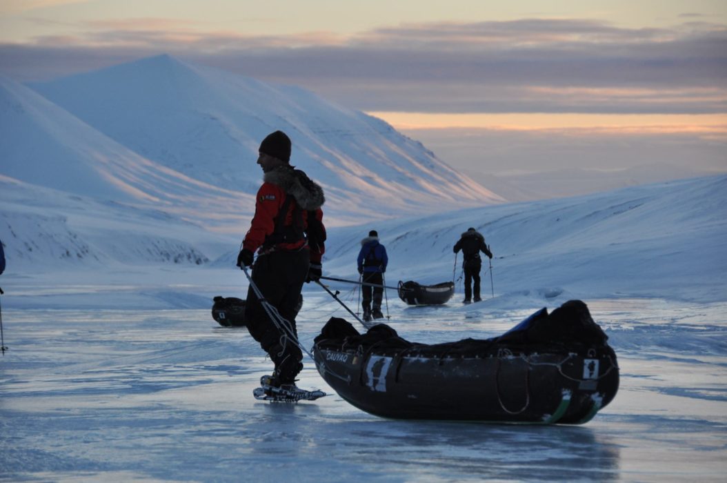 Fluctuations in temperatures change the structure of the surface and forces us to adapt by using snowshoes.