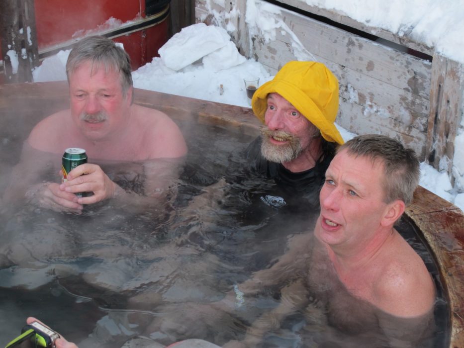 Hot-tubbing in the deep cold.
