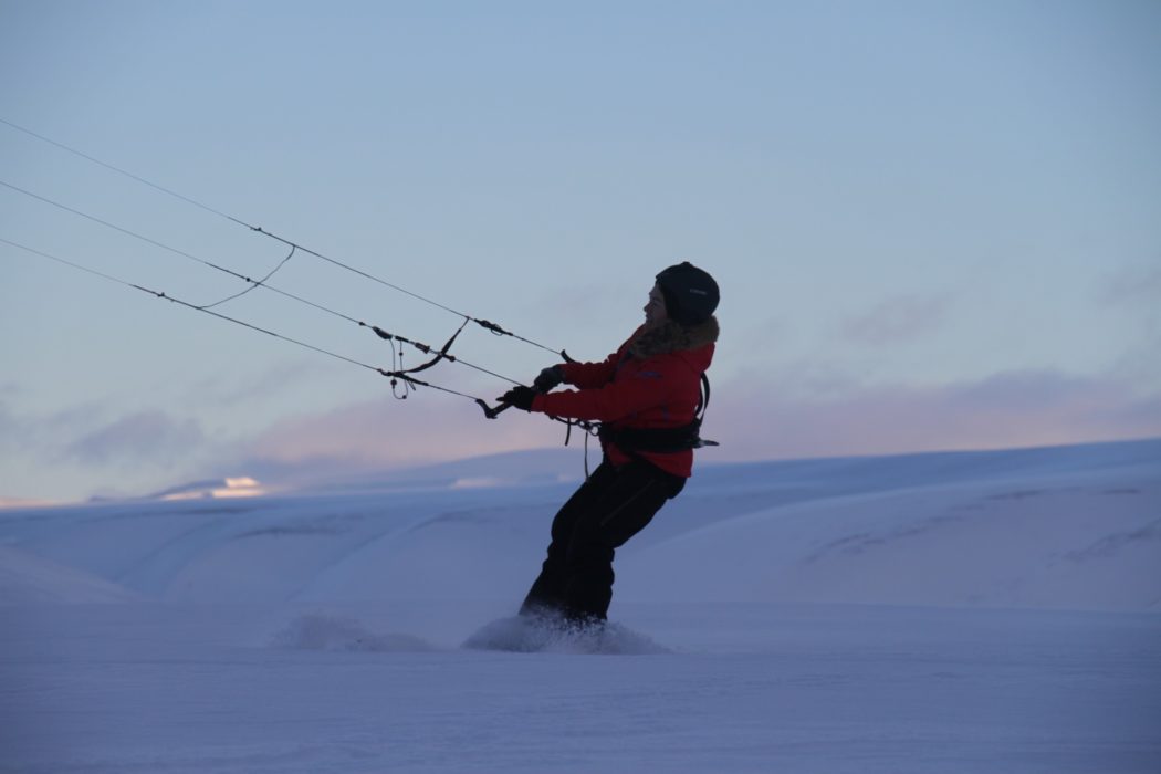 Pulled by the wind and softly sliding across large expanses of freshly-fallen snow. Aaaaahhh!