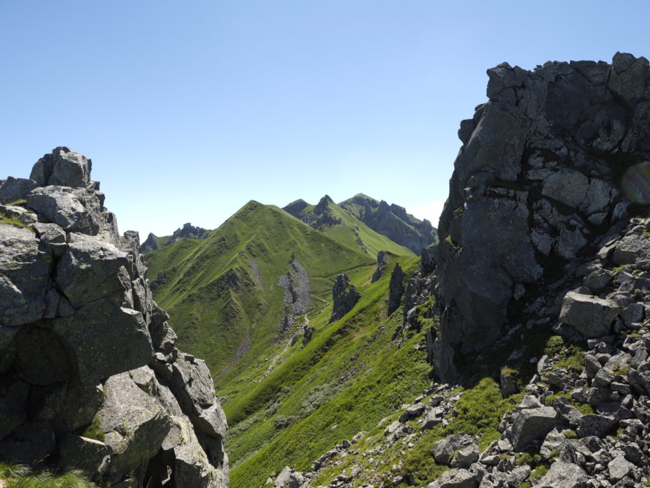 View Towards The Rocky Spires Of The Puy De Sancy Summit