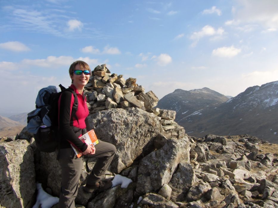 Natalie with her OS map on Allen Crags