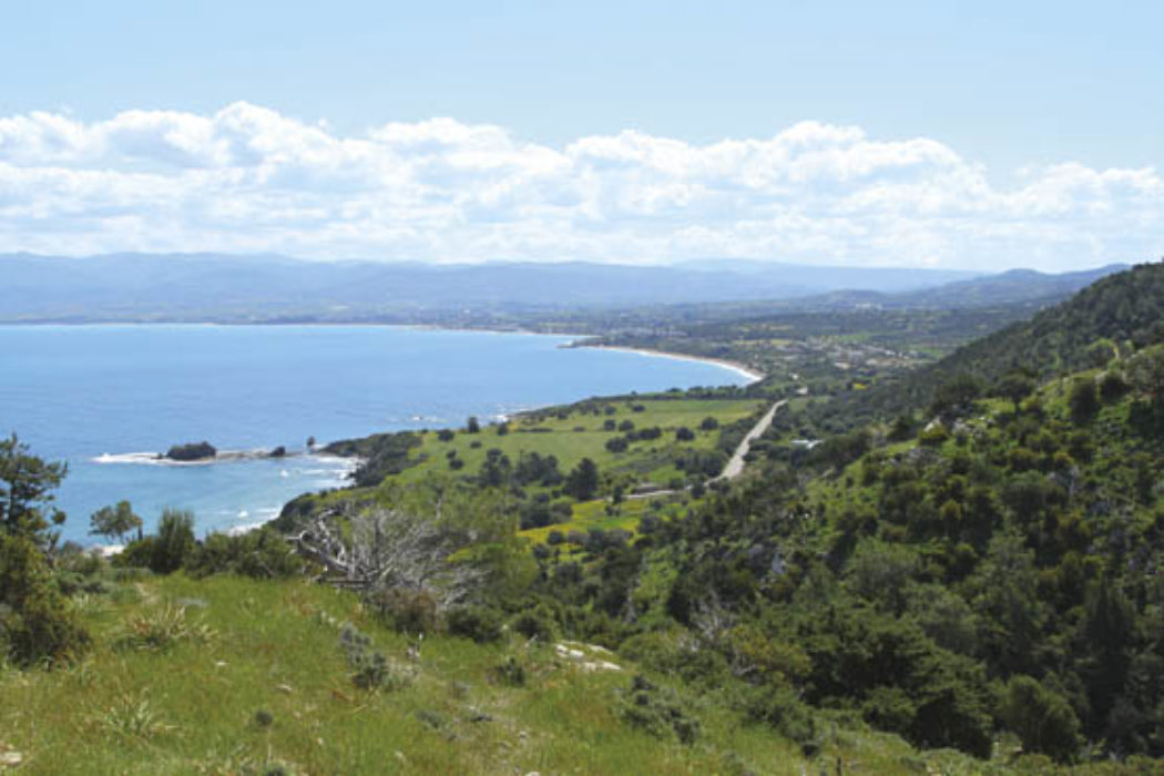 The path gives an excellent view of Chrysochou Bay